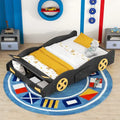 Full Pine Race Car Bed with Wheels & Storage