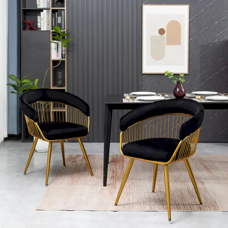 XINMICS Modern Dining Chair, Velvet Back Armchair for Living Room/Study, Set of 2/4/6