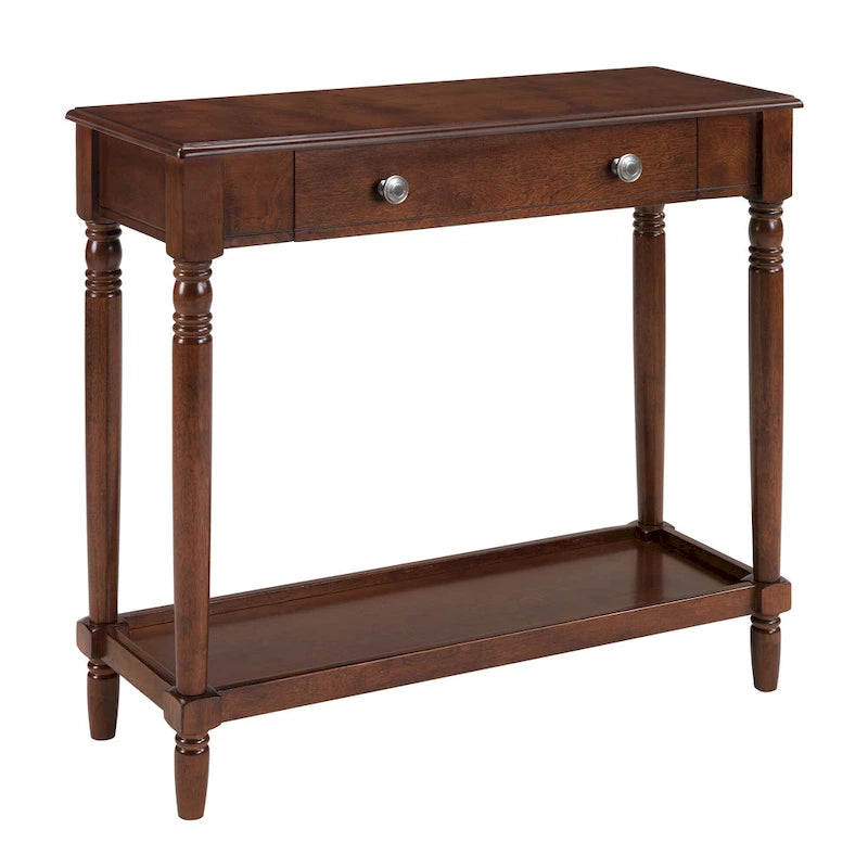 Convenience Concepts French Country Manor No Tools 1 Drawer Hall Entryway Table with Shelf