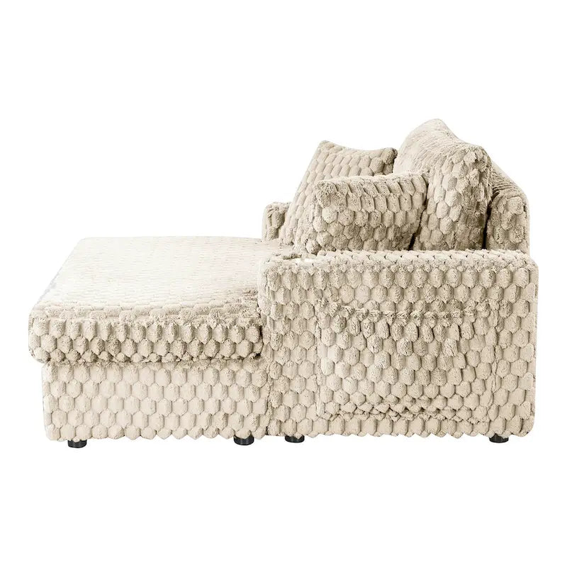 Furniture of America Lanturn Modern Soft Upholstered 2-Arm Oversized Chaise