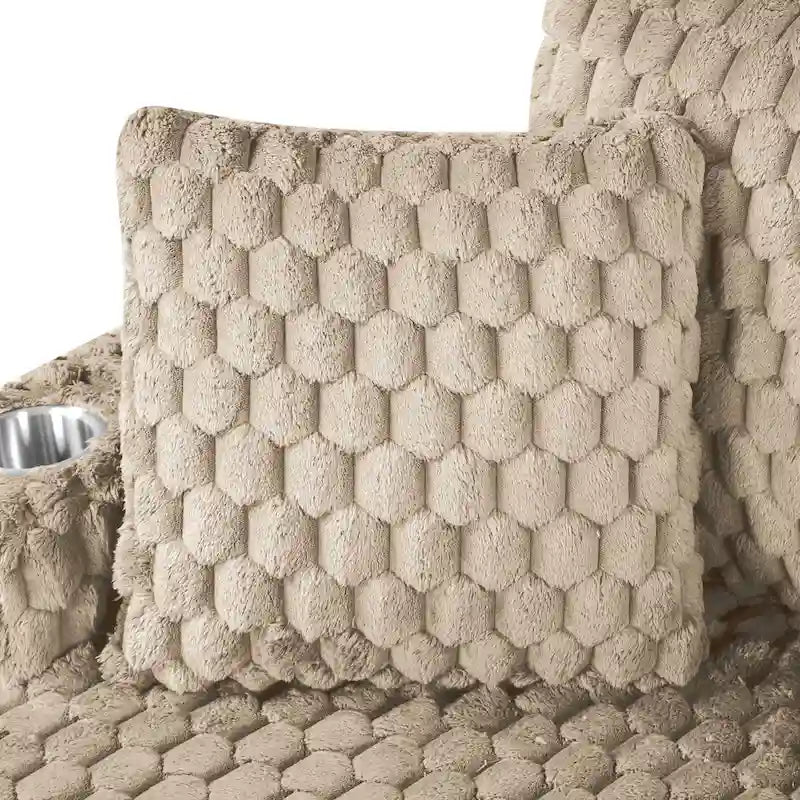 Furniture of America Lanturn Modern Soft Upholstered 2-Arm Oversized Chaise