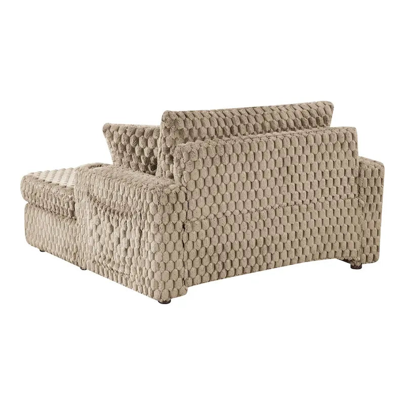 Furniture of America Lanturn Modern Soft Upholstered 2-Arm Oversized Chaise