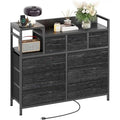 Bedroom Dresser with 9 Drawers Tv Stand with Charging Stand Modern Fabric Chest of Drawers