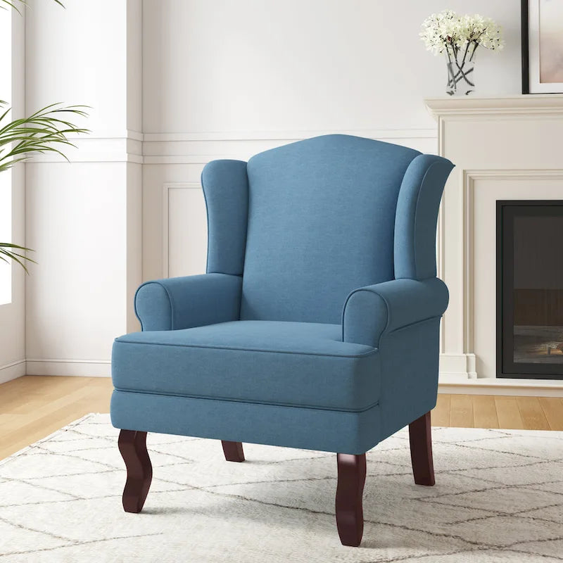 Mid-Century Modern Upholstered Wingback Accent Chair