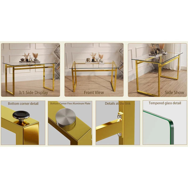 Minimalist Rectangular Glass Dining Table