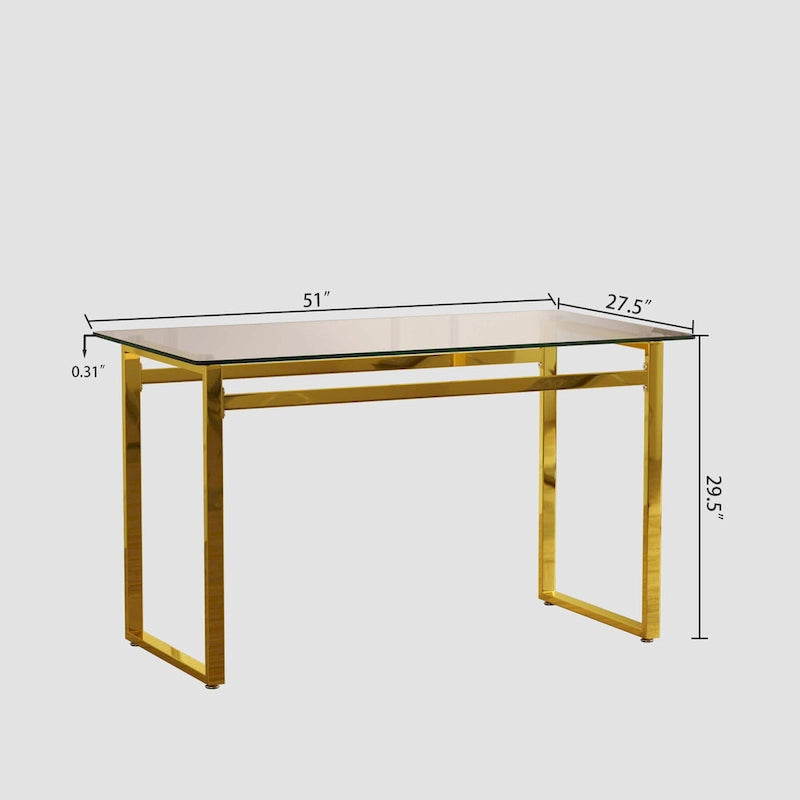 Minimalist Rectangular Glass Dining Table