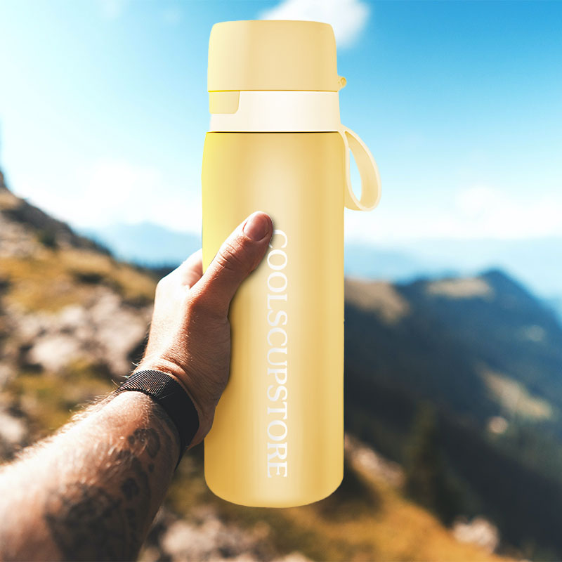 Yellow Double Layer Vacuum Insulation Technology Insulated Water Purification Cup