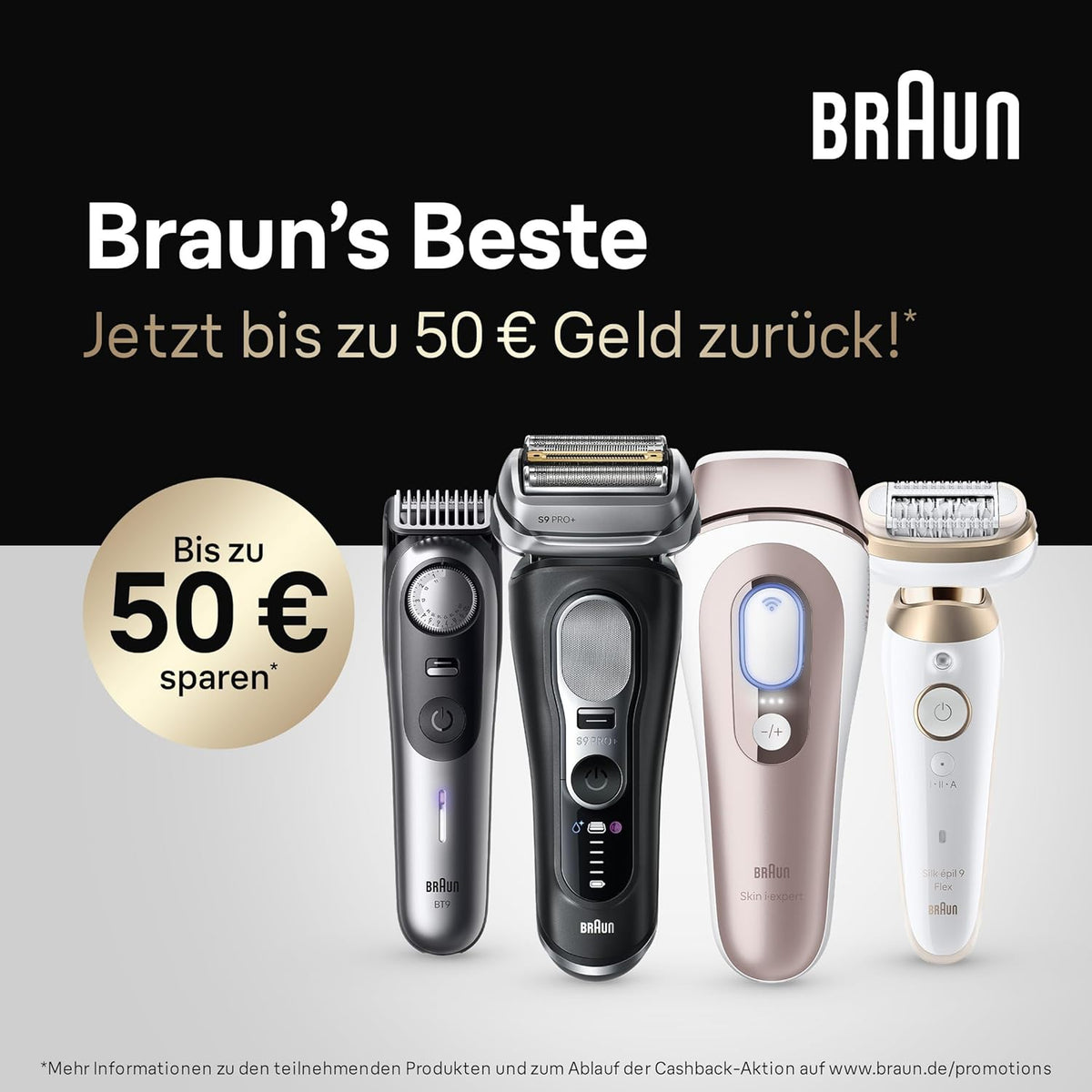 Produktbild: Braun Series 9 Pro+ Rasierer Herren – Seitenansicht