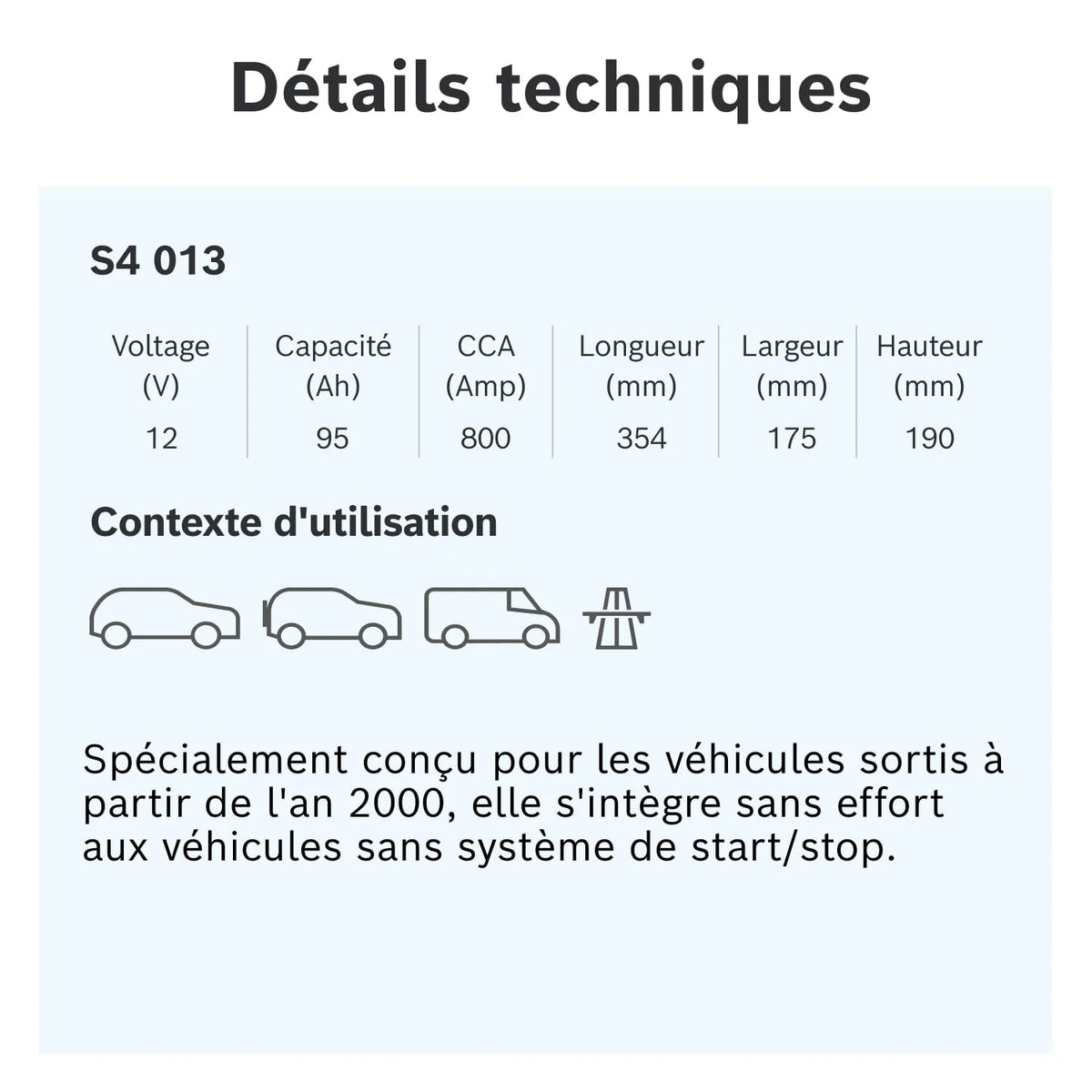 Bosch S4 013 accu close-up van de poolklemmen