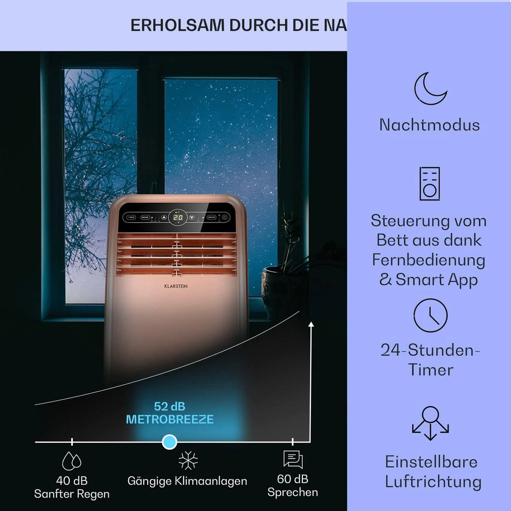 Produktbild: Klarstein Mobile Klimaanlage mit Abluftschlauch – Einsatz im Wohnraum