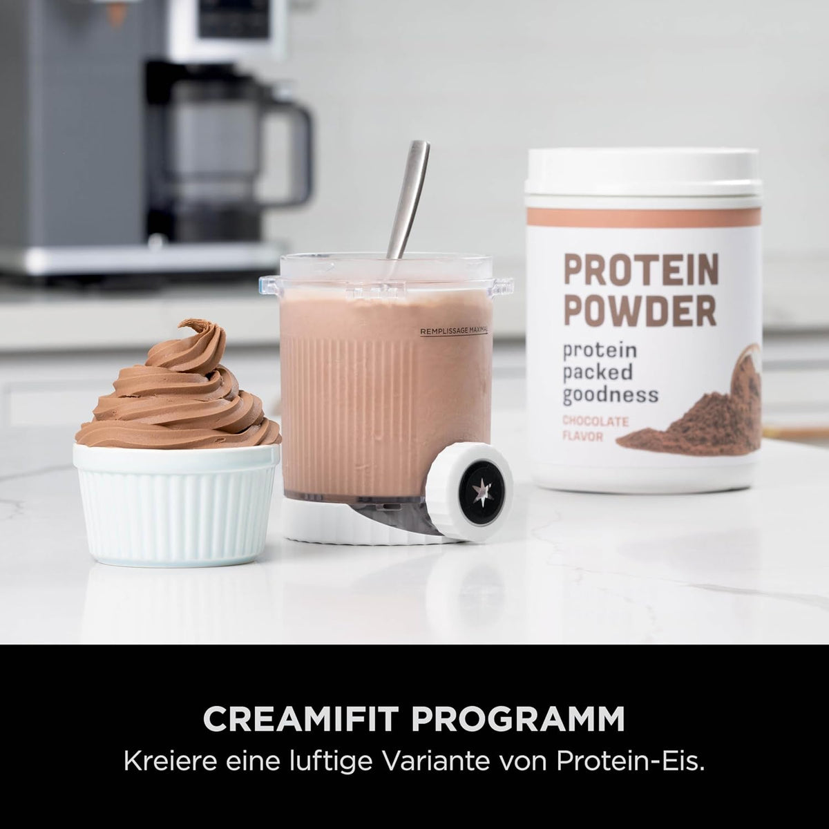 Produktbild: Ninja CREAMi Scoop & Swirl Eismaschine mit 2 Behältern – Frontansicht