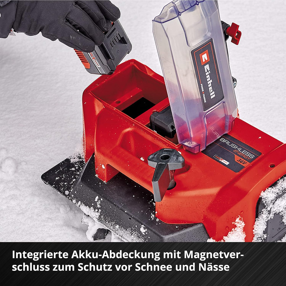 Produktbild: Einhell Akku-Schneefräse GE-ST 36/40 Li E Power X-Change (Li – Rückansicht