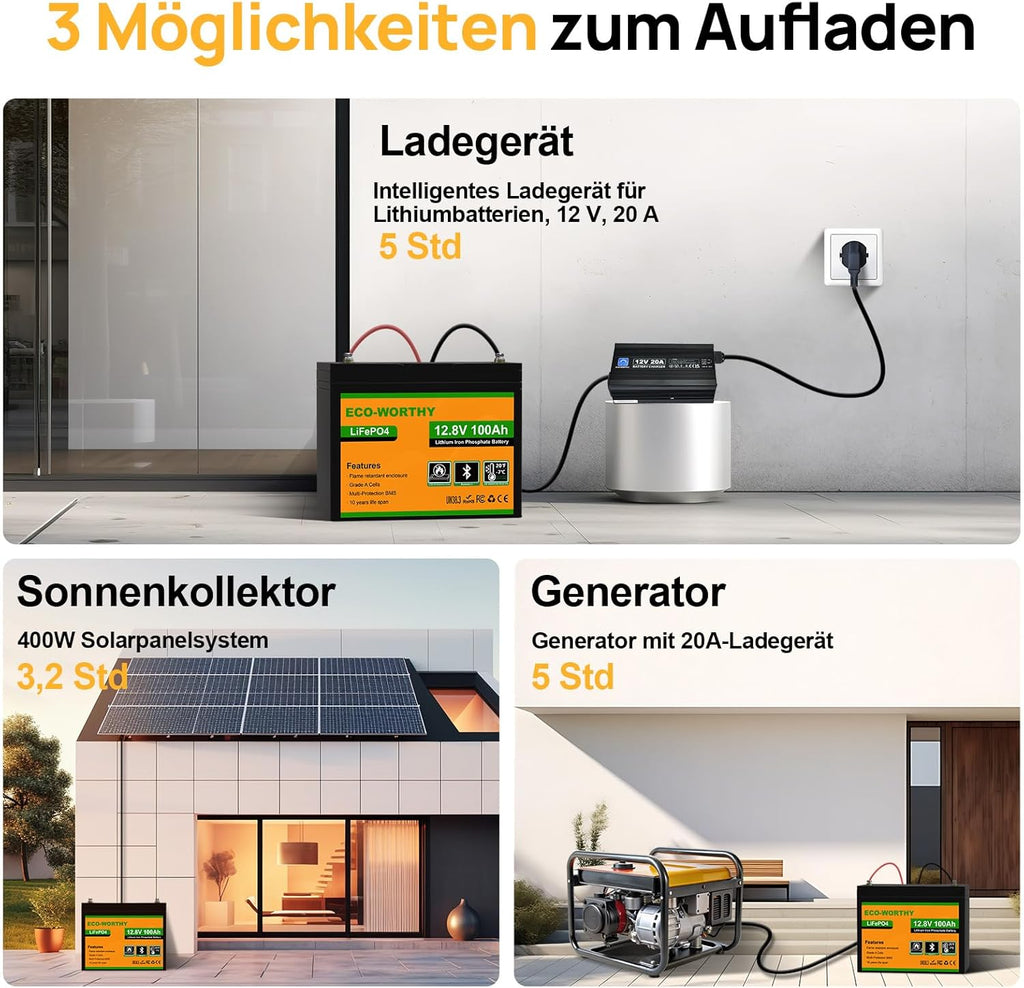 Kaskadierte Akkus parallel aufgebaut