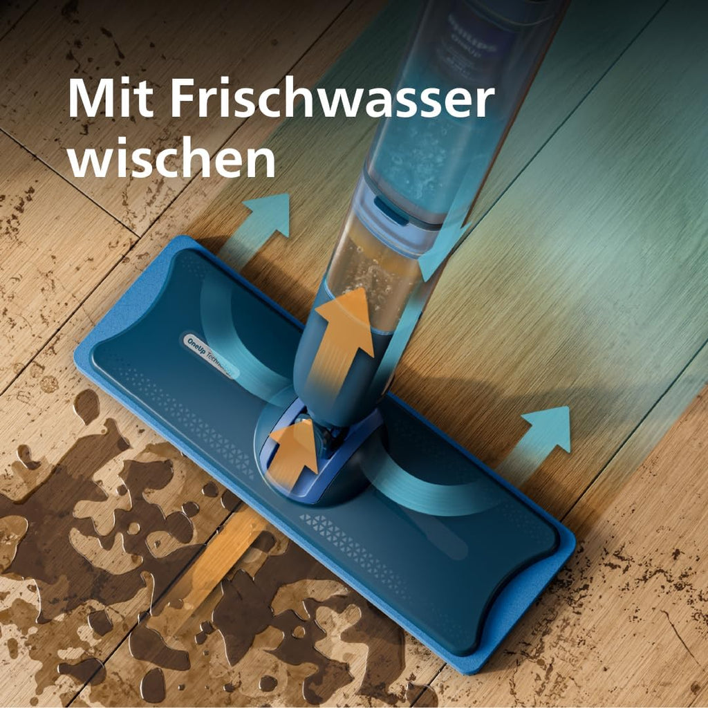 Philips OneUp 5000 Serie Elektrischer Wischmopp - 2X saubere – Frontalansicht 4/8