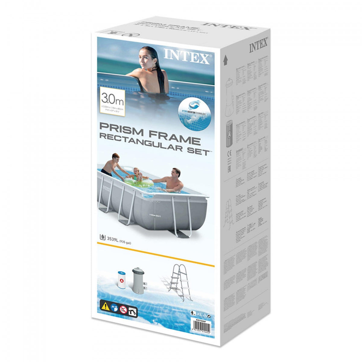 Intex Prism Frame rechthoekig zwembad, drielaags polyester doek close-up