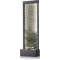 Alpine spiegelende wandfontein van 183 cm met LED-verlichting, zilveraanzicht