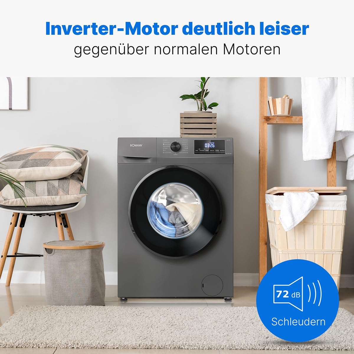 Frontlader-Tür mit Edelstahltrommel