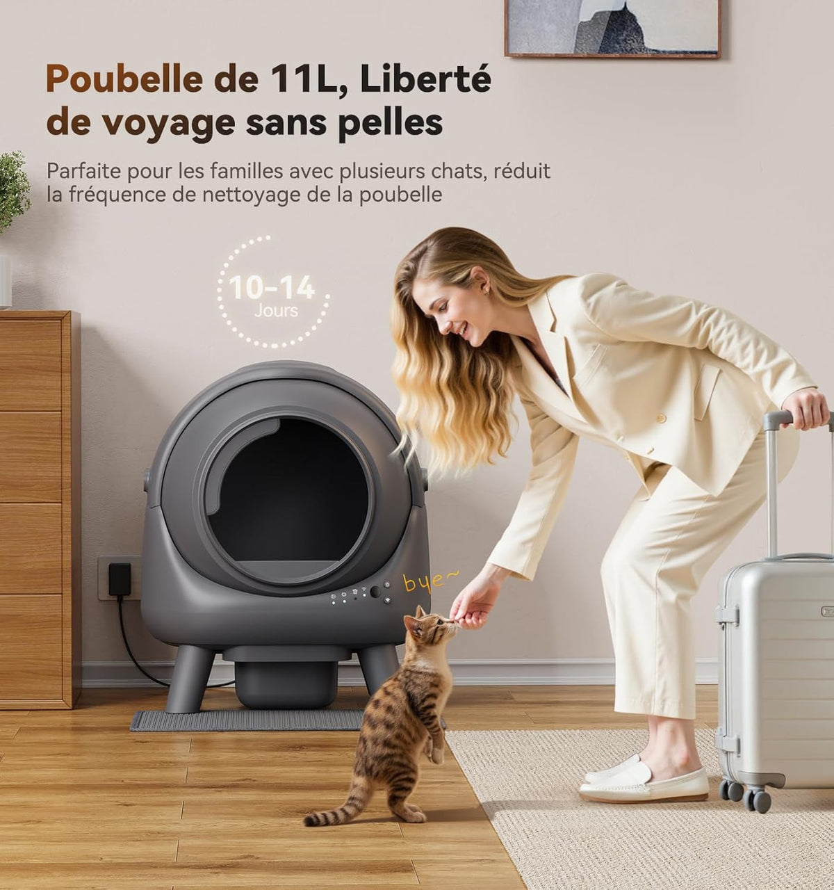 Modulaire opbouw en onderdelen van de 65 l kattenbak