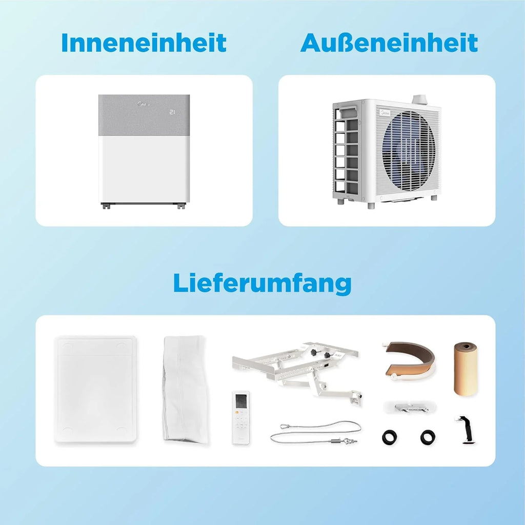 Midea Portasplit mobile Klimaanlage – Maße und Ausstattung