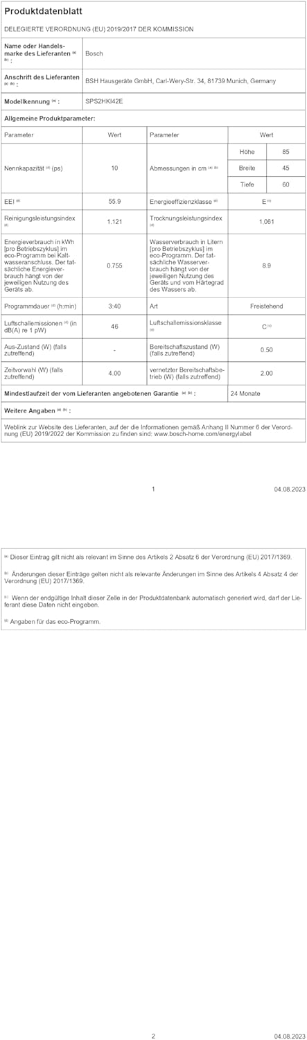 Bosch SPV2IKX10E Ansicht Detail