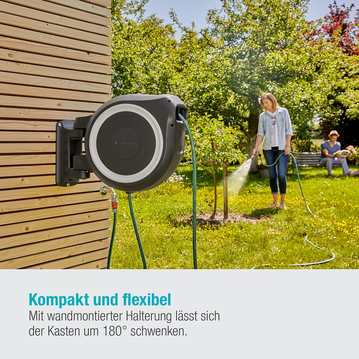 Gardena Original Wand-Schlauchbox RollUp L (weiß) 30 m: flex – Hauptansicht 1/8