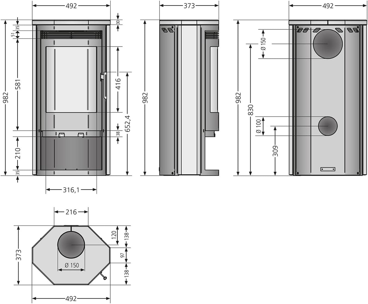 Justus Usedom 5 Kaminofen – Materialdetail