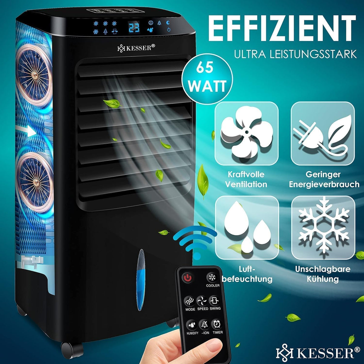KESSER 4in1 mobiler Luftkühler auf Rollen