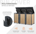 ML-Design Mülltonnenbox 3er Anthrazit – Gesamtansicht