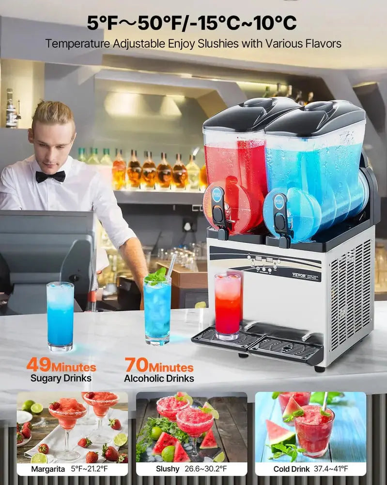 VEVOR slushie machine taphend voor het serveren