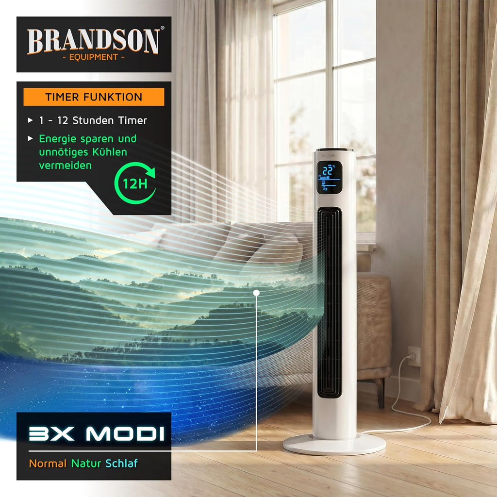 Brandson - Turmventilator mit Fernbedienung 96 cm - Preisträ – Frontalansicht 4/13