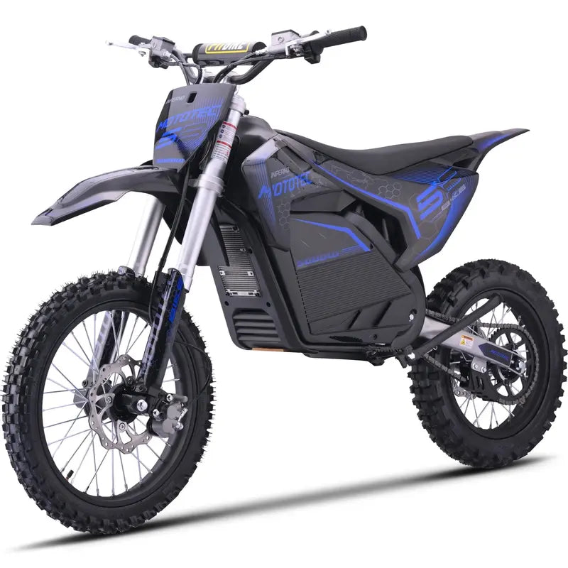 MotoTec 72V Pro crossmotor – zijaanzicht van de elektrische offroad motor