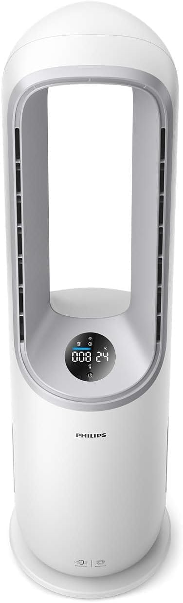 Philips Air Performer 2-en-1 : Purificateur & Ventilateur Rafra?chisseur – Nettoie 70m2, élimine 99,97% des Allergènes et Polluants. Filtre HEPA, Capteurs Intelligents, Alexa, Application (AMF765/10)