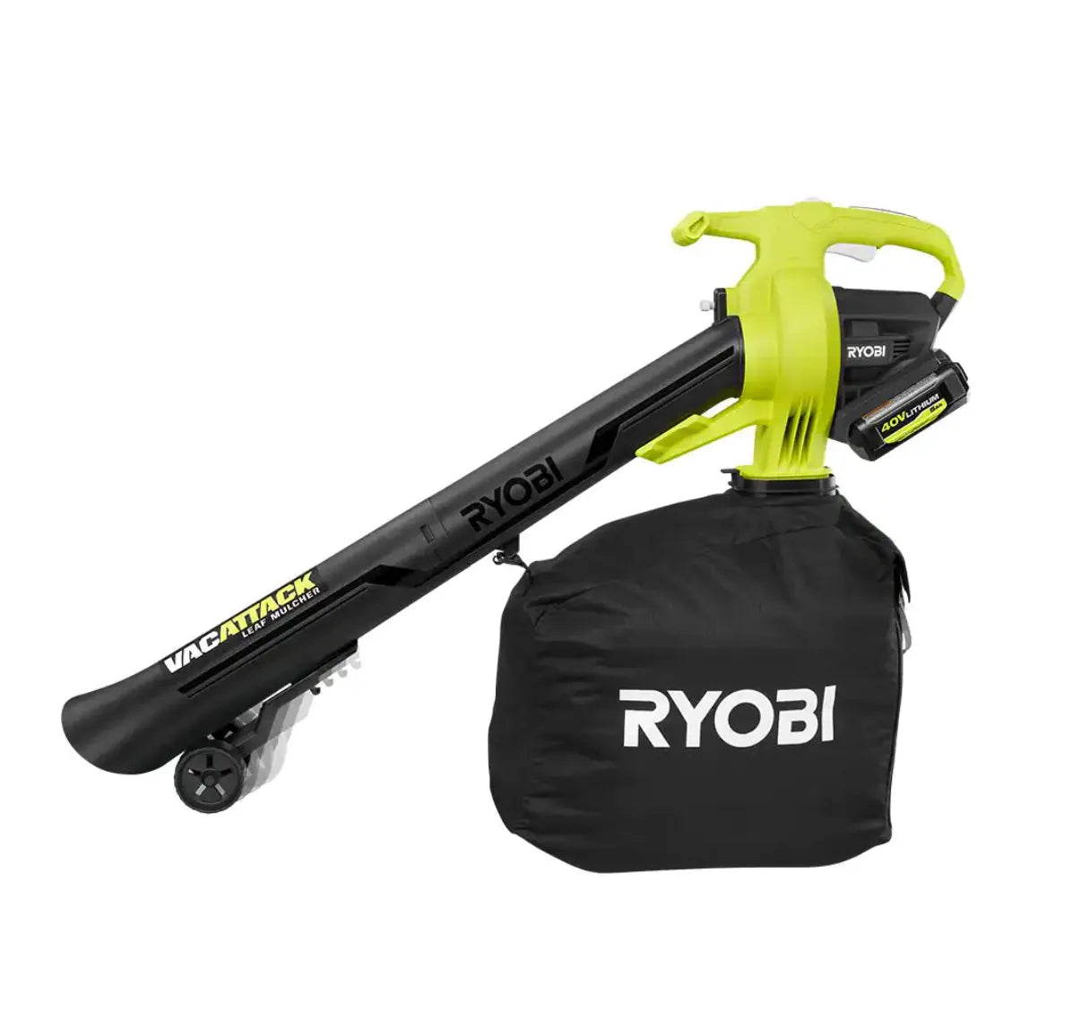 RYOBI 40V Vac Attack bladzuiger – detail van bediening en knoppen