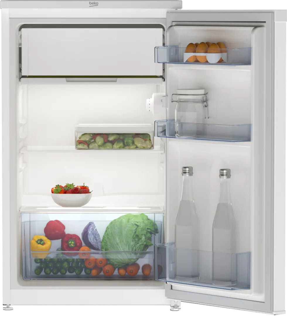 BEKO TS190340N koelkast met open deur en glazen planken