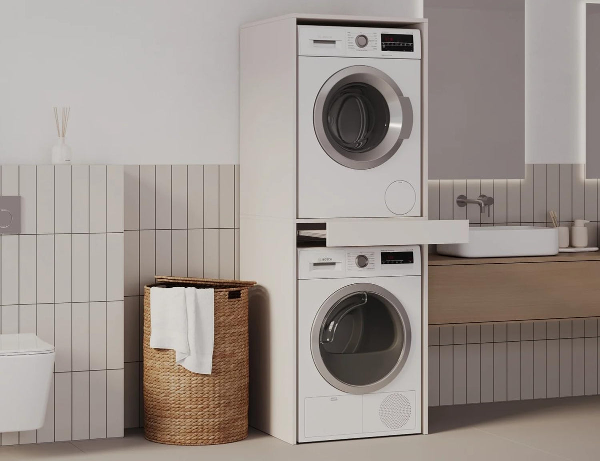 PLATAN ROOM witte stapelkast - plaatsing in de wasruimte