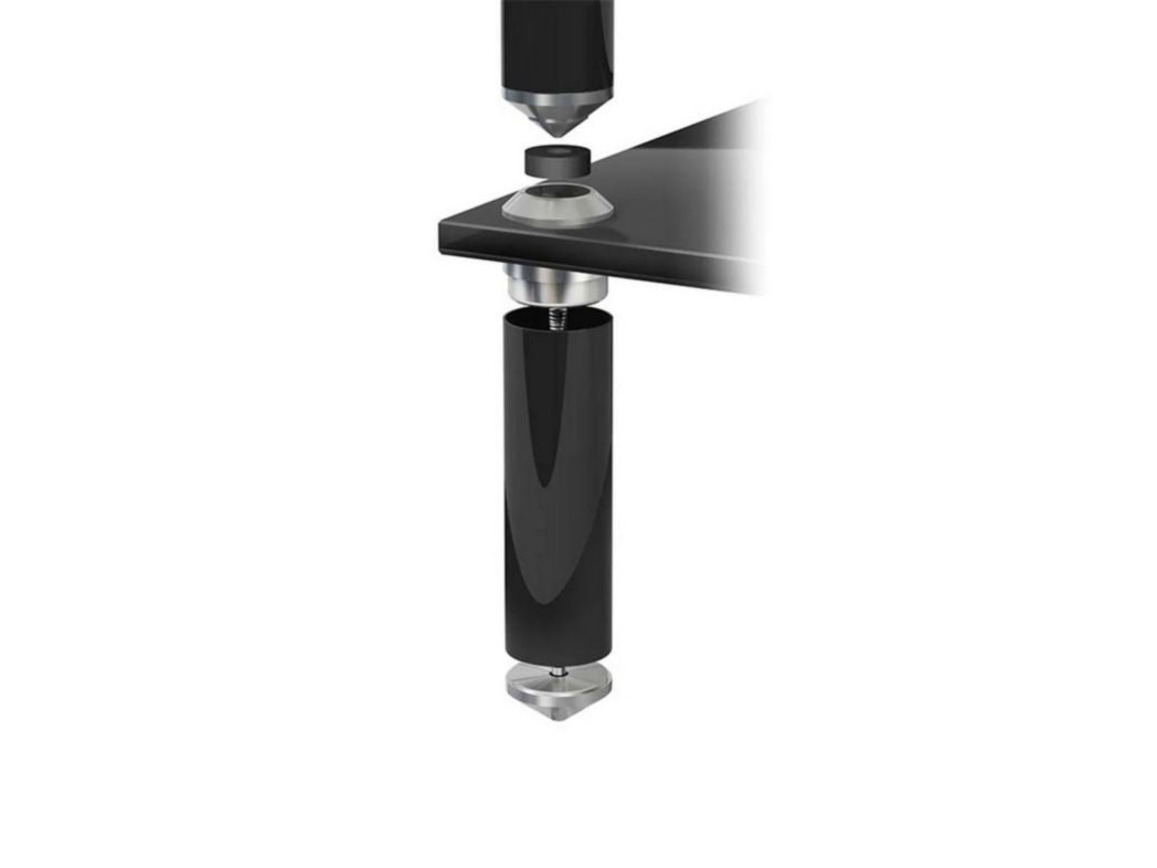 Norstone Stabbl HiFi meubel - satijnzwarte frame close-up