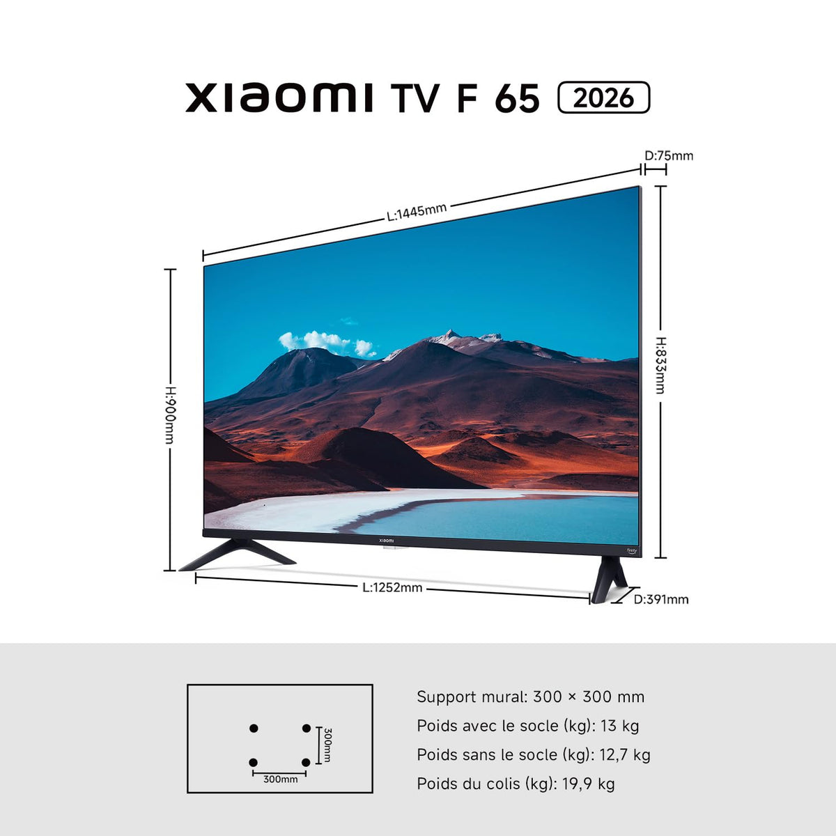 Xiaomi TV F 65 inch 4K smart tv, filmscherm met HDR10-beeld
