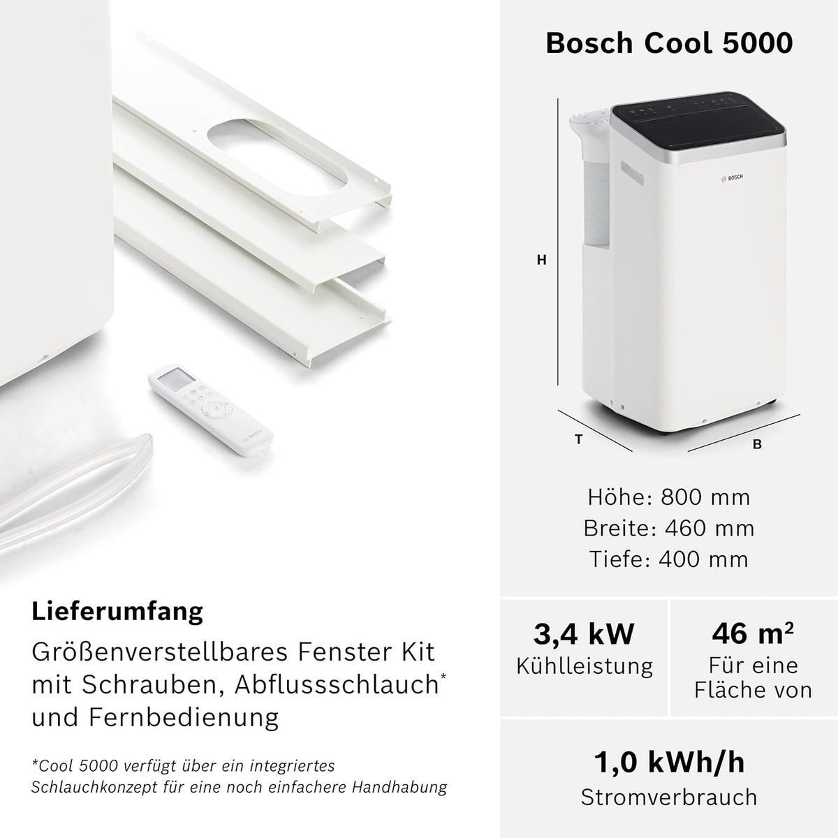 Bosch Cool 4000 Mobiles Klimagerät - 3-in-1: Klimagerät – Draufsicht 56/66