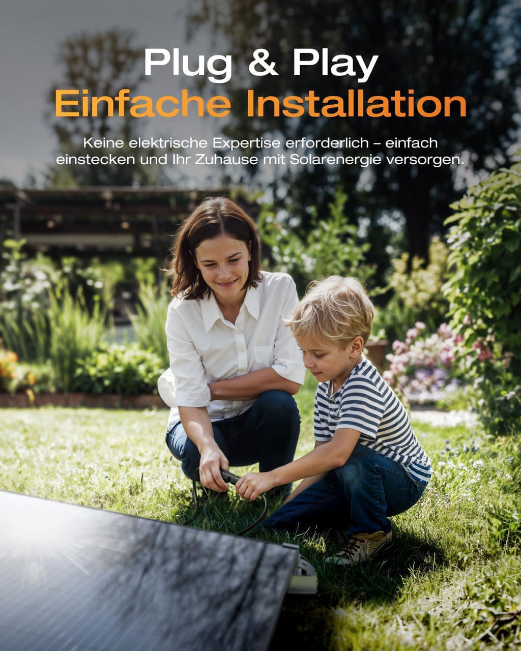 Solarway® 1000Wp / 800W Balkonkraftwerk komplett Steckdose - – Seitenansicht 2/7