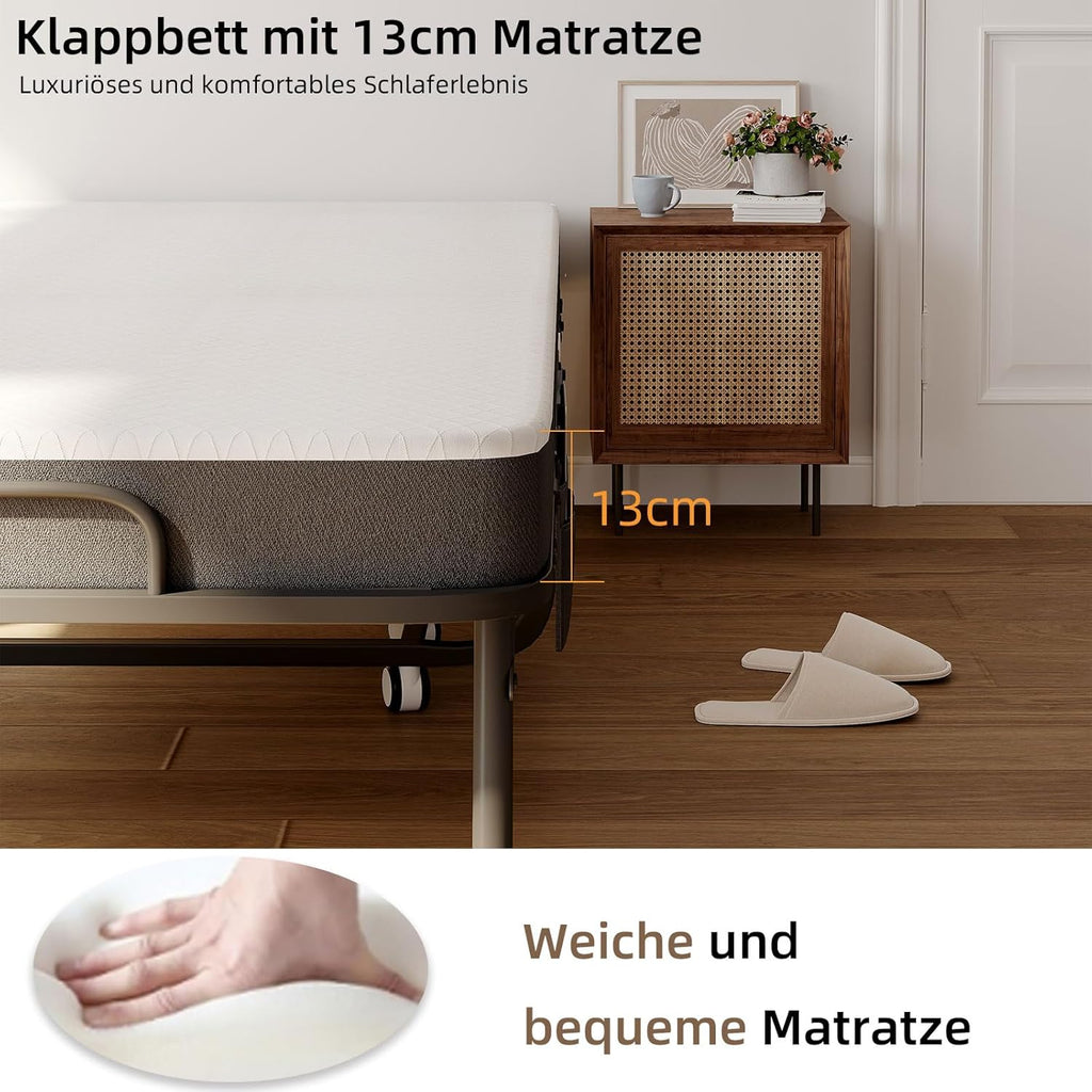 CAIYUN opklapbed – zijaanzicht opgevouwen profiel van 36 cm
