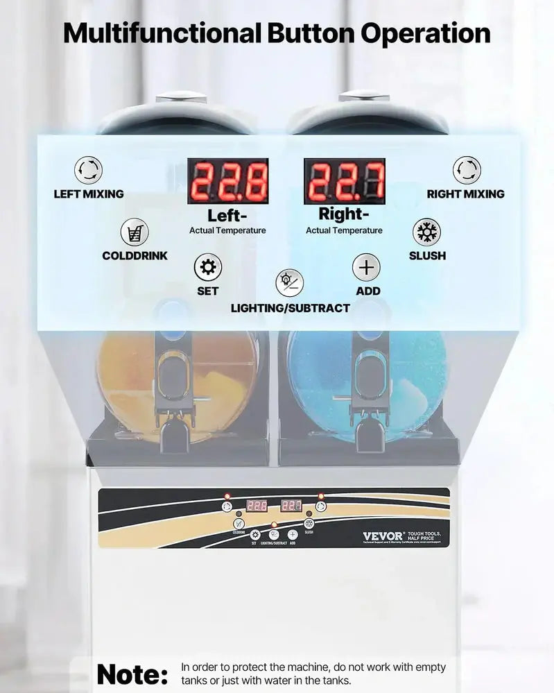 VEVOR slushie machine roestvrijstalen behuizing detail