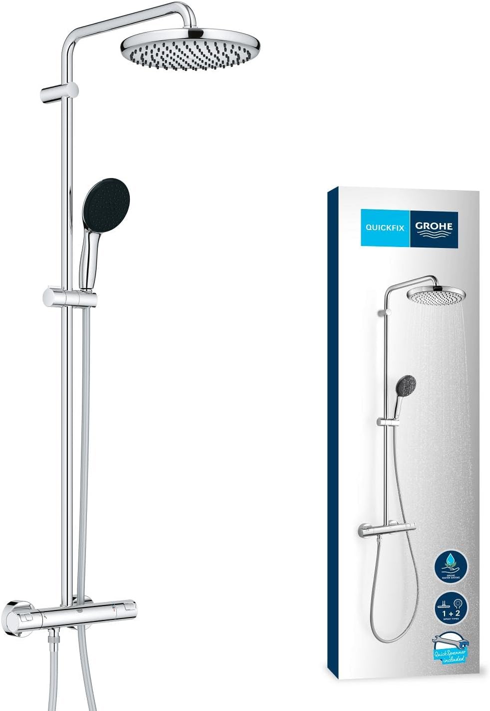 GROHE Vitalio Start System 250 douchekolom van chroom van voren