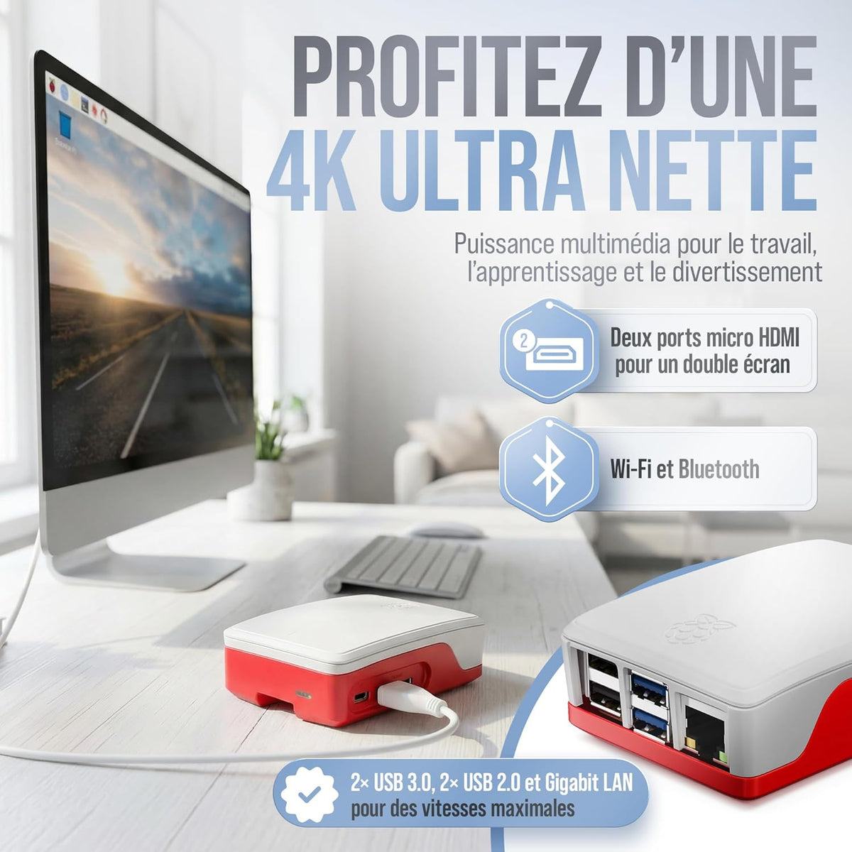 Raspberry Pi 5 aluminium koelblok en microSD-kaartlezer