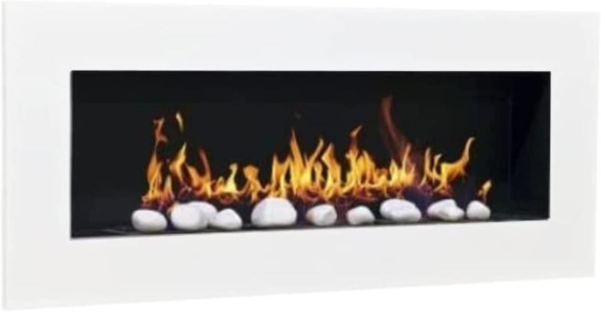 Don Fuego XXL Cheminée à l’éthanol, cheminée au gel, cheminée murale, avec 24 pierres décoratives