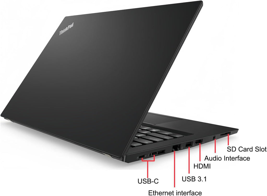 Lenovo ThinkPad T480s Ordinateur portable professionnel  14" FHD (1920 x 1080)  Intel Core i7-8650U jusqu'à 4 2 GHz  RAM DDR4 16 Go  SSD 512 Go  CAM  Bluetooth  Windows 11 Pro (renouvelé)