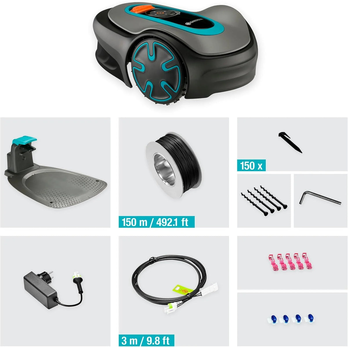 Gardena SILENO minimo robotmaaier, tuinslang aansluiting voor reiniging