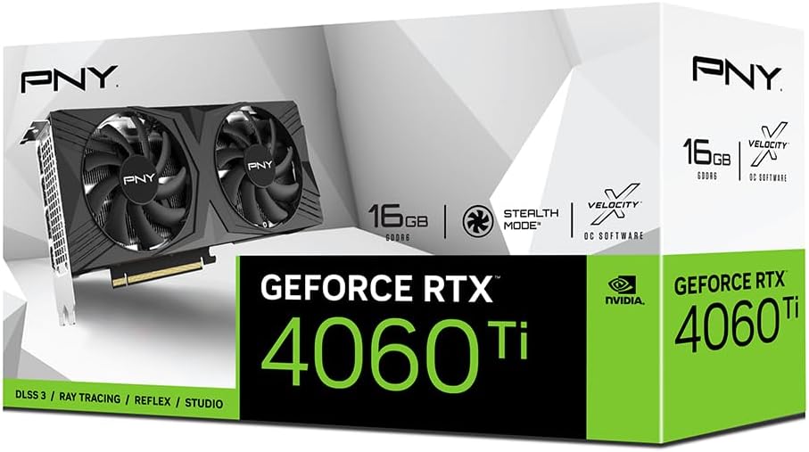 PNY GeForce RTX? 4060 Ti 16GB Verto Dual Fan Edition Carte Graphique DLSS 3