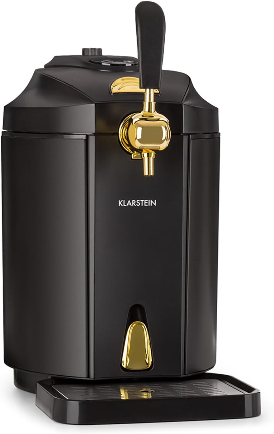 KLARSTEIN Skal - Tireuse à bière  Machine à bière  Appareil à bière  Adapté pour f?ts de 5 litres  Système de cartouches CO2 à pression  3 cartouches CO2 incluses  écran LED  Silencieux  noir