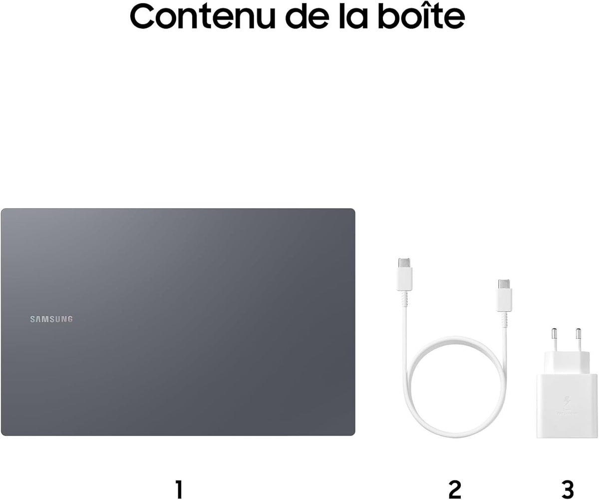 Galaxy Book4  Ordinateur Portable 15.6''  Intel Core i5  8Go RAM  256Go SSD  Clavier AZERTY FR  Gris  Windows 11 Home