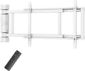 EasyLife Support TV Mural pivotant électriquement jusqu'à 170°, Support Mural VESA jusqu'à 600x400 pour LCD/OLED, téléviseur, Moniteur, écran, Smartboard de 32-75 Pouces & 50kg Max (Blanc)